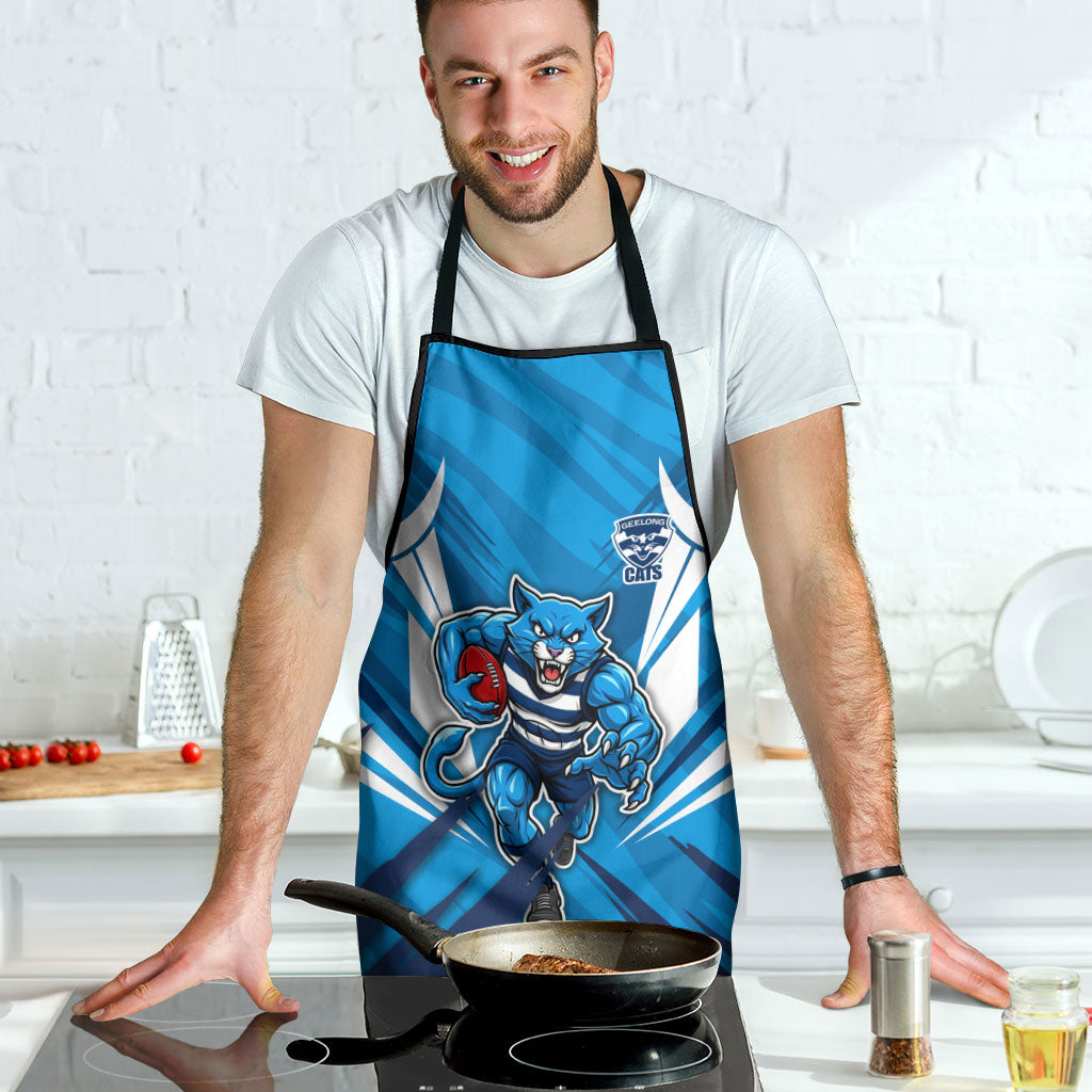 Geelong Cats Australian Football Apron Fierce Wildcat Mascot - Bold Team Colors