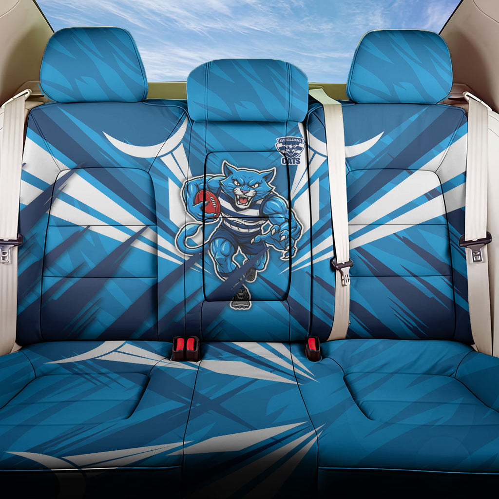 Geelong Cats Australian Football Back Car Seat Cover Fierce Wildcat Mascot - Bold Team Colors