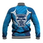 Geelong Cats Australian Football Baseball Jacket Fierce Wildcat Mascot - Bold Team Colors