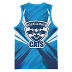 Geelong Cats Australian Football Basketball Jersey Fierce Wildcat Mascot - Bold Team Colors
