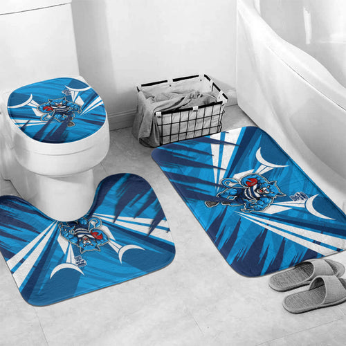 Geelong Cats Australian Football Bathroom Set Fierce Wildcat Mascot - Bold Team Colors