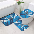 Geelong Cats Australian Football Bathroom Set Fierce Wildcat Mascot - Bold Team Colors
