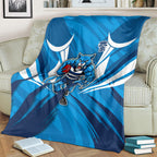 Geelong Cats Australian Football Blanket Fierce Wildcat Mascot - Bold Team Colors