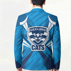 Geelong Cats Australian Football Blazer Fierce Wildcat Mascot - Bold Team Colors