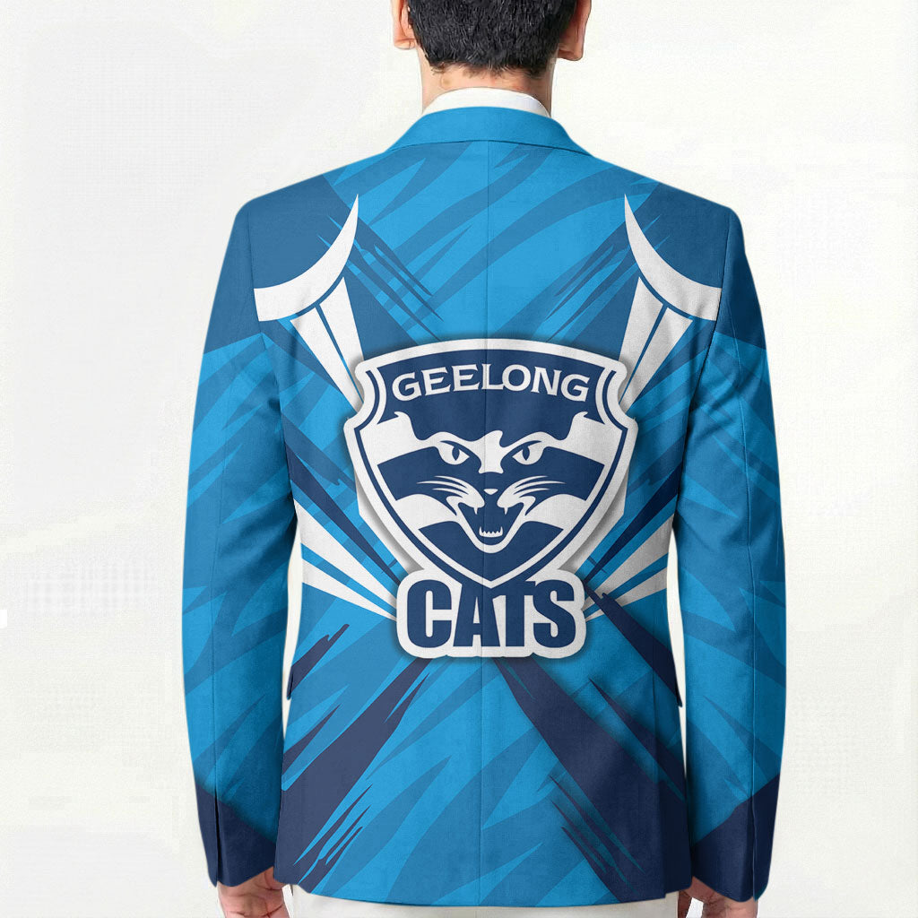 Geelong Cats Australian Football Blazer Fierce Wildcat Mascot - Bold Team Colors