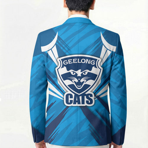 Geelong Cats Australian Football Blazer Fierce Wildcat Mascot - Bold Team Colors