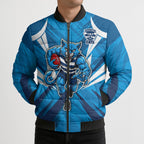 Geelong Cats Australian Football Bomber Puffer Jacket Fierce Wildcat Mascot - Bold Team Colors