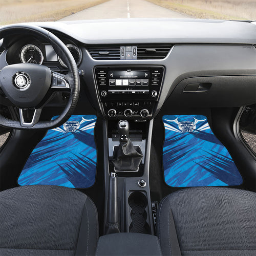 Geelong Cats Australian Football Car Mats Fierce Wildcat Mascot - Bold Team Colors