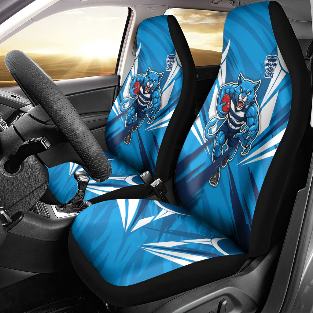 Geelong Cats Australian Football Car Seat Cover Fierce Wildcat Mascot - Bold Team Colors