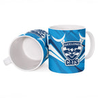 Geelong Cats Australian Football Ceramic Mug Fierce Wildcat Mascot - Bold Team Colors