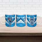 Geelong Cats Australian Football Ceramic Mug Fierce Wildcat Mascot - Bold Team Colors
