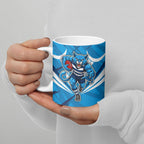 Geelong Cats Australian Football Ceramic Mug Fierce Wildcat Mascot - Bold Team Colors
