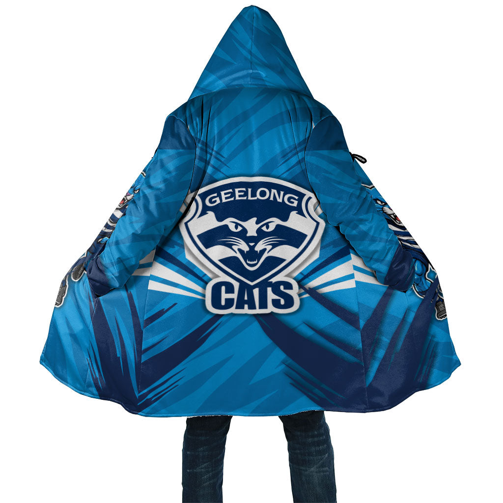 Geelong Cats Australian Football Cloak Fierce Wildcat Mascot - Bold Team Colors