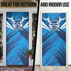 Geelong Cats Australian Football Door Cover Fierce Wildcat Mascot - Bold Team Colors