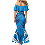 Geelong Cats Australian Football Family Matching Mermaid Dress and Hawaiian Shirt Fierce Wildcat Mascot - Bold Team Colors