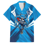 Geelong Cats Australian Football Family Matching Summer Maxi Dress and Hawaiian Shirt Fierce Wildcat Mascot - Bold Team Colors