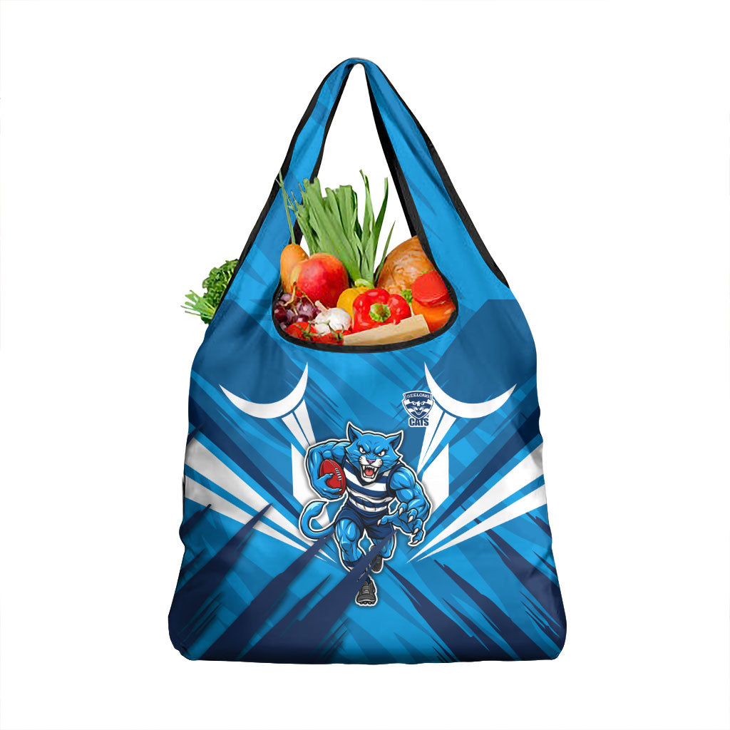 Geelong Cats Australian Football Grocery Bag Fierce Wildcat Mascot - Bold Team Colors