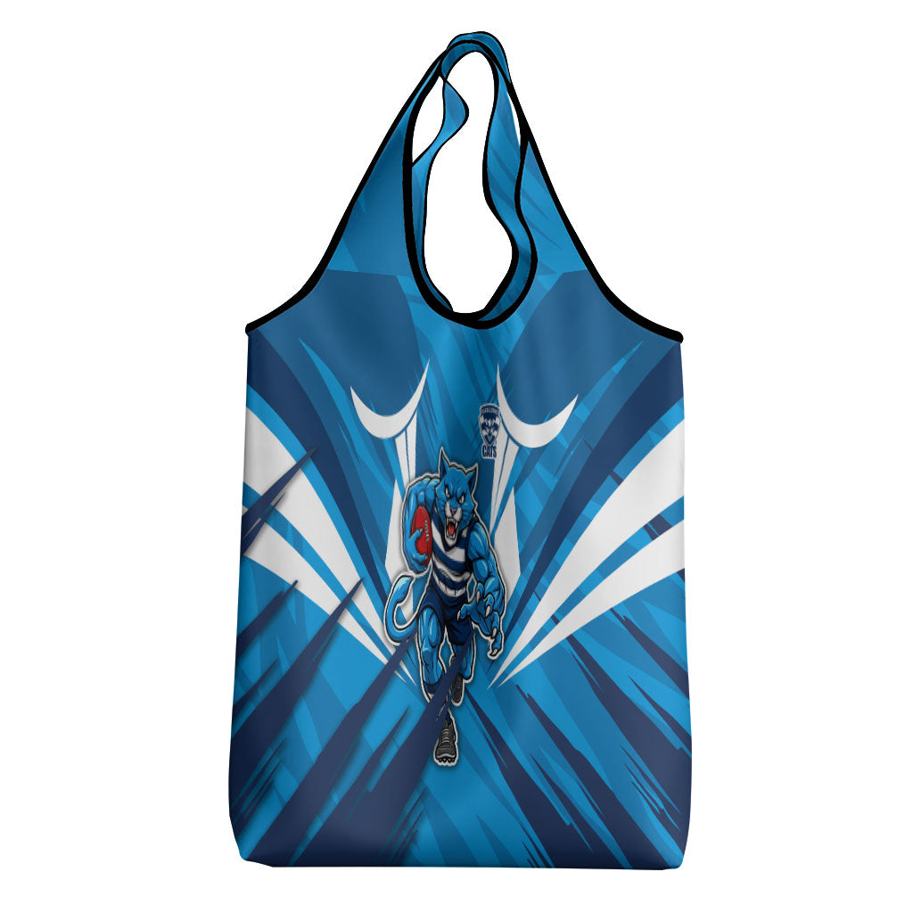 Geelong Cats Australian Football Grocery Bag Fierce Wildcat Mascot - Bold Team Colors