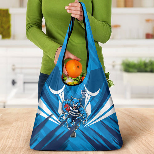 Geelong Cats Australian Football Grocery Bag Fierce Wildcat Mascot - Bold Team Colors