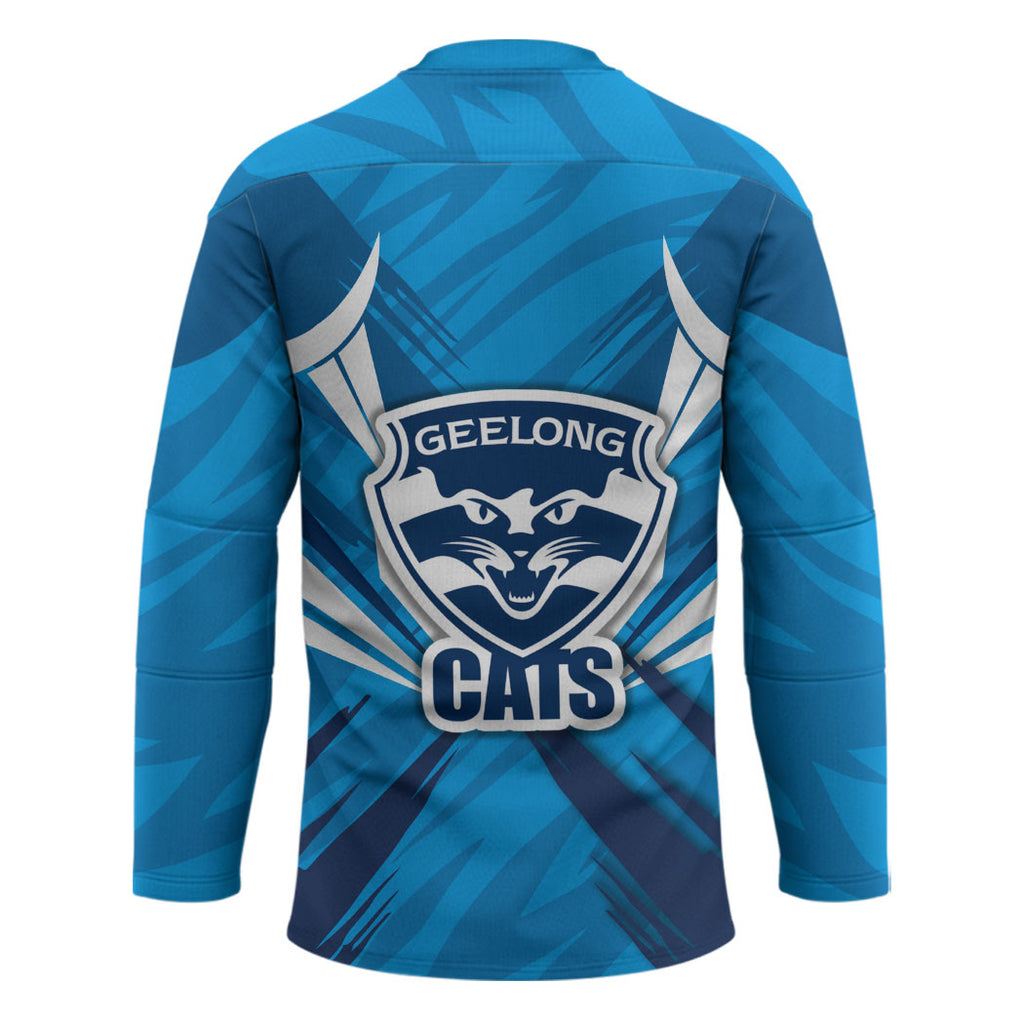 Geelong Cats Australian Football Hockey Jersey Fierce Wildcat Mascot - Bold Team Colors