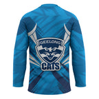 Geelong Cats Australian Football Hockey Jersey Fierce Wildcat Mascot - Bold Team Colors