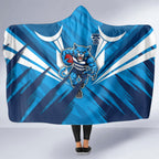 Geelong Cats Australian Football Hooded Blanket Fierce Wildcat Mascot - Bold Team Colors