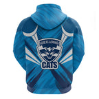Geelong Cats Australian Football Hoodie Fierce Wildcat Mascot - Bold Team Colors