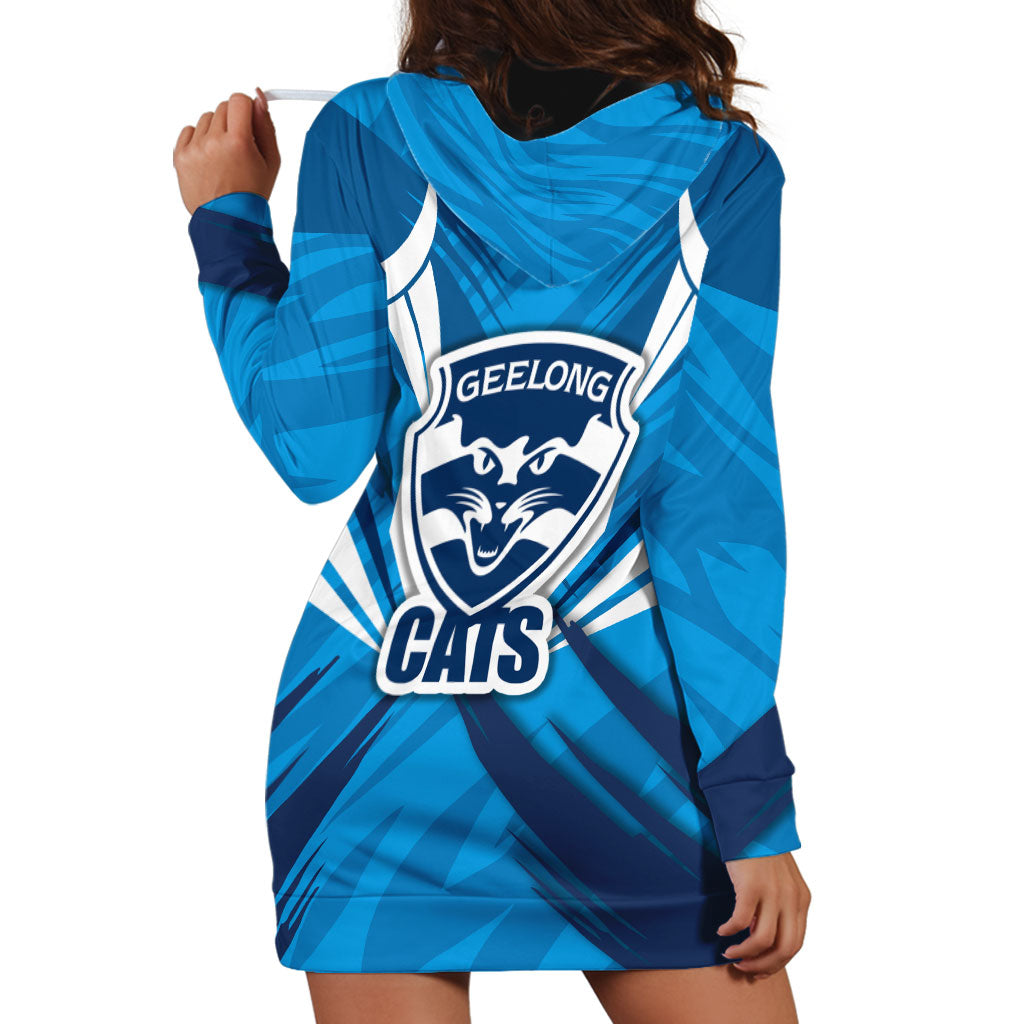 Geelong Cats Australian Football Hoodie Dress Fierce Wildcat Mascot - Bold Team Colors