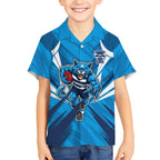 Geelong Cats Australian Football Kid Hawaiian Shirt Fierce Wildcat Mascot - Bold Team Colors