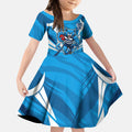 Geelong Cats Australian Football Kid Short Sleeve Dress Fierce Wildcat Mascot - Bold Team Colors