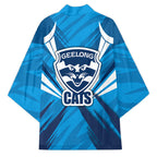 Geelong Cats Australian Football Kimono Fierce Wildcat Mascot - Bold Team Colors
