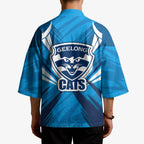 Geelong Cats Australian Football Kimono Fierce Wildcat Mascot - Bold Team Colors