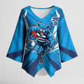 Geelong Cats Australian Football Kimono Sleeve Blouse Fierce Wildcat Mascot - Bold Team Colors