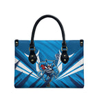 Geelong Cats Australian Football Leather Bag Fierce Wildcat Mascot - Bold Team Colors