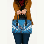 Geelong Cats Australian Football Leather Bag Fierce Wildcat Mascot - Bold Team Colors