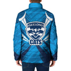 Geelong Cats Australian Football Padded Jacket Fierce Wildcat Mascot - Bold Team Colors