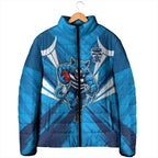 Geelong Cats Australian Football Padded Jacket Fierce Wildcat Mascot - Bold Team Colors