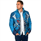 Geelong Cats Australian Football Padded Jacket Fierce Wildcat Mascot - Bold Team Colors