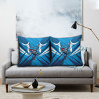 Geelong Cats Australian Football Pillow Cover Fierce Wildcat Mascot - Bold Team Colors
