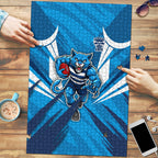Geelong Cats Australian Football Puzzle Fierce Wildcat Mascot - Bold Team Colors