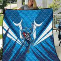 Geelong Cats Australian Football Quilt Fierce Wildcat Mascot - Bold Team Colors