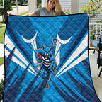 Geelong Cats Australian Football Quilt Fierce Wildcat Mascot - Bold Team Colors