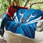 Geelong Cats Australian Football Quilt Fierce Wildcat Mascot - Bold Team Colors