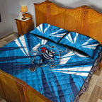 Geelong Cats Australian Football Quilt Bed Set Fierce Wildcat Mascot - Bold Team Colors
