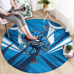 Geelong Cats Australian Football Round Carpet Fierce Wildcat Mascot - Bold Team Colors