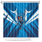 Geelong Cats Australian Football Shower Curtain Fierce Wildcat Mascot - Bold Team Colors