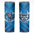 Geelong Cats Australian Football Skinny Tumbler Fierce Wildcat Mascot - Bold Team Colors