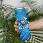 Geelong Cats Australian Football Skinny Tumbler Fierce Wildcat Mascot - Bold Team Colors