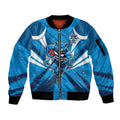 Geelong Cats Australian Football Sleeve Zip Bomber Jacket Fierce Wildcat Mascot - Bold Team Colors