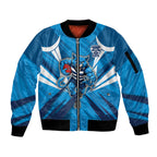 Geelong Cats Australian Football Sleeve Zip Bomber Jacket Fierce Wildcat Mascot - Bold Team Colors